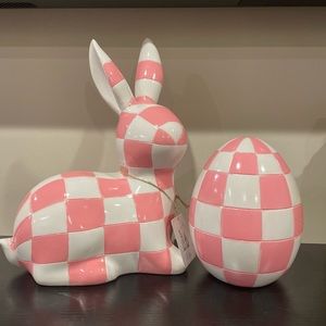 Hip + Hop Bunny & Egg Checkered Pink White